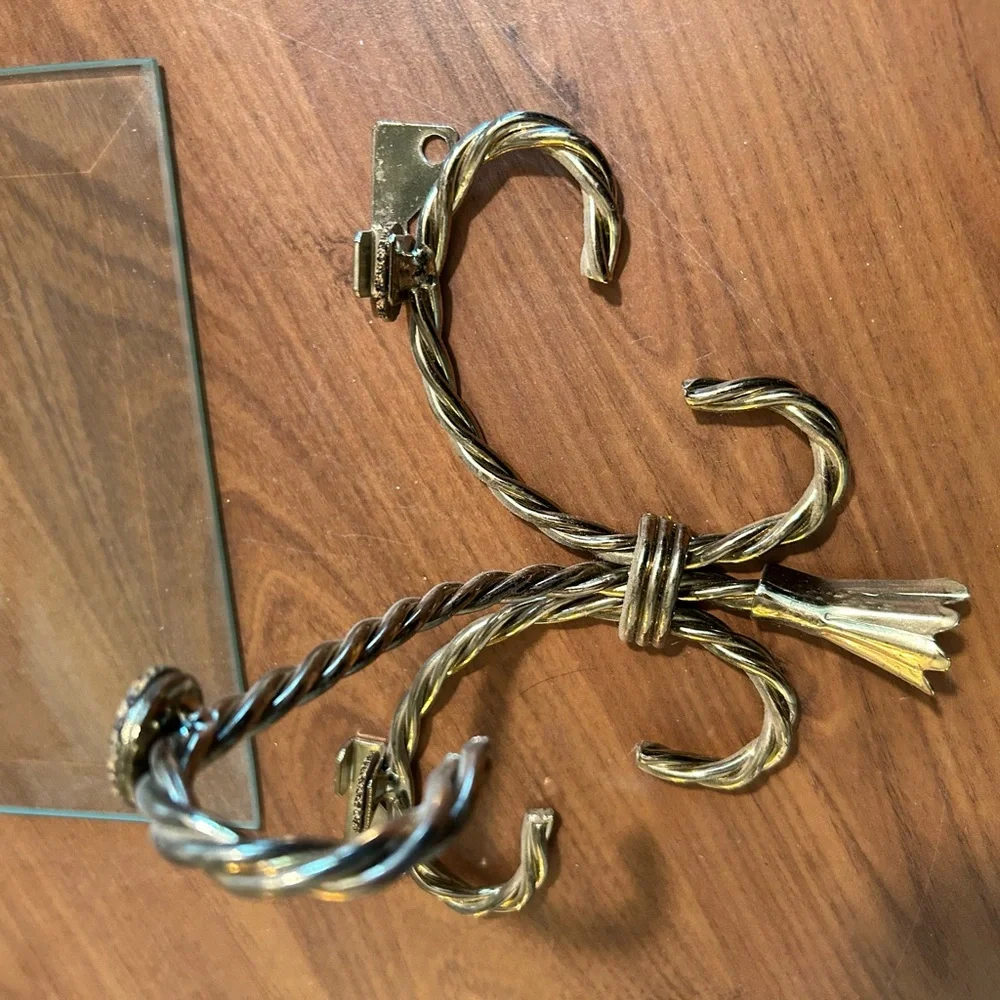 Vintage Home Interiors Decorative Gold Glass Wall Shelf | Gold